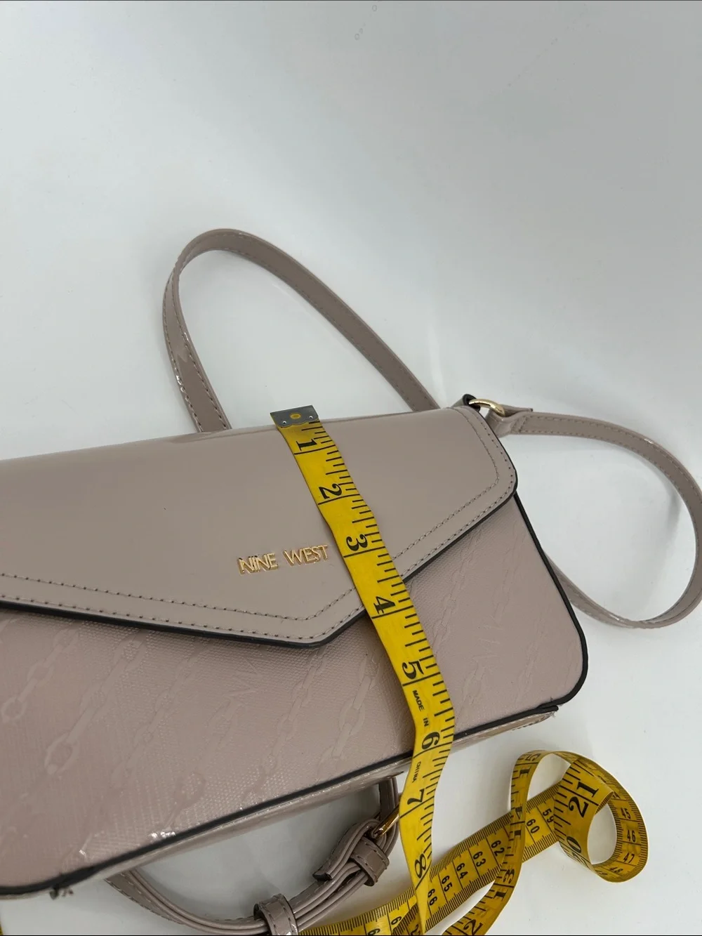 Nine West Pale Nude Pink Patent Crossbody Bag